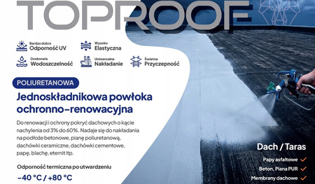 Płynna folia dachowa 15kg szara do aplikacji agregatem TopRoof HYDROTECO