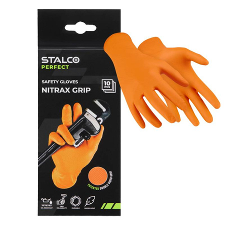 Rękawice 5par NITRAX GRIP ORANGE PERFECT STALCO