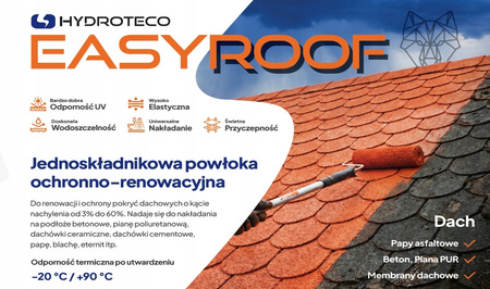 Płynna folia dachowa 15kg szara do ręcznej aplikacji EasyRoof HYDROTECO