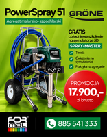 Zestaw: Agregat PowerSpray 51 GRÖNE + szkolenie natryskowe SPRAY MASTER