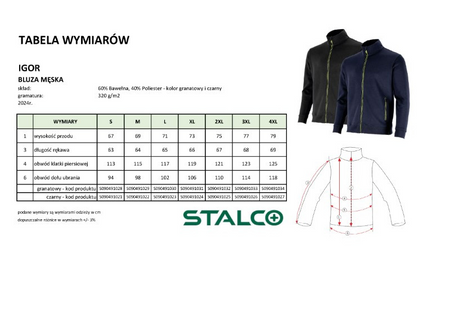 Bluza robocza IGOR czarna STALCO
